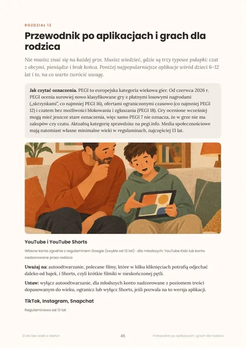 Podgląd strony poradnika: Przewodnik po aplikacjach